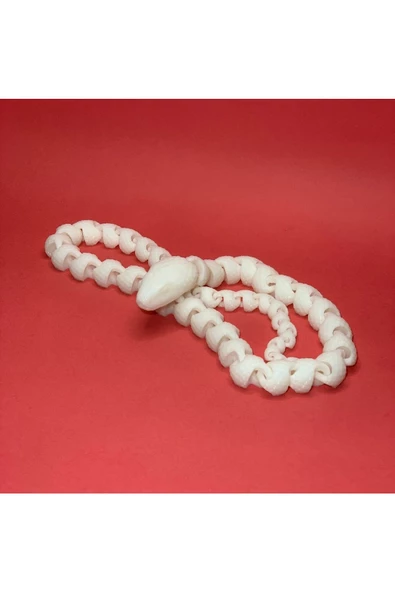 3D Hareketli Yılan Figürlü Oyuncak - Beyaz - 4