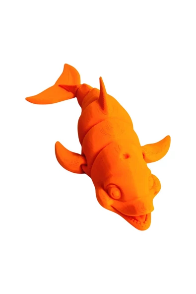 3D Hareketli Gülen Yunus Figürlü Oyuncak - Turuncu - 7