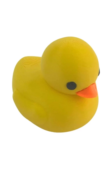 3D Minik Sevimli Yüzen Ördek Model Oyuncak - Sarı - Resim 2