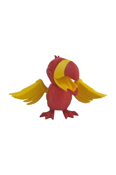 3D Hareketli Tukan Kuşu Figürlü Oyuncak - Sarı/Kırmızı - Resim 6