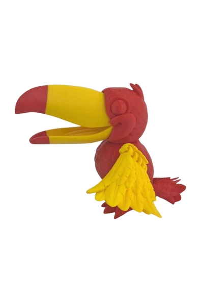 3D Hareketli Tukan Kuşu Figürlü Oyuncak - Sarı/Kırmızı ürün görseli 1