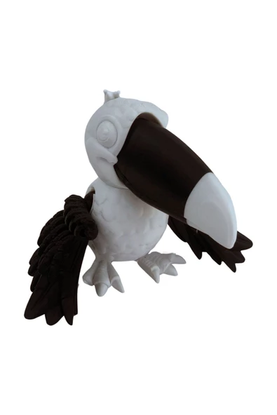 3D Hareketli Tukan Kuşu Figürlü Oyuncak - Siyah/Beyaz - Resim 5