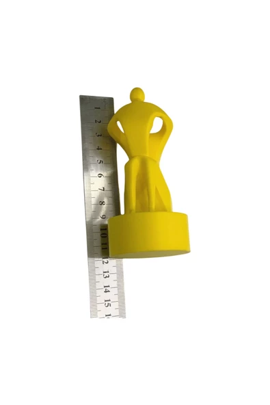 3D Anne ve Çocuk Figür - Sarı - 8