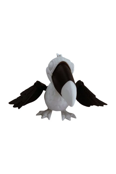 3D Hareketli Tukan Kuşu Figürlü Oyuncak - Siyah/Beyaz - Resim 2