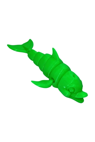 3D Hareketli Gülen Yunus Figürlü Oyuncak -Neon Yeşili - Resim 2