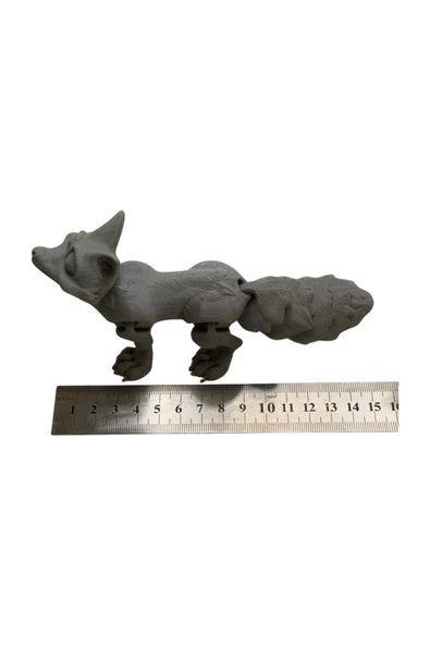 3D Hareketli Tilki Oyuncak - Gri - Resim 8