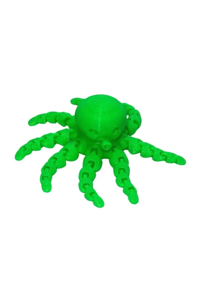3 Boyutlu Hareketli Ahtapot Oyuncak & Masa Dekoru - Neon Yeşil - Resim 6