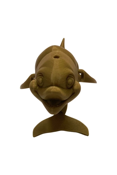 3D Hareketli Gülen Yunus Figürlü Oyuncak - Altın Kahve - 4