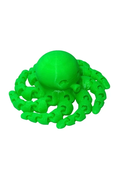 3 Boyutlu Hareketli Ahtapot Oyuncak & Masa Dekoru - Neon Yeşil - Resim 2
