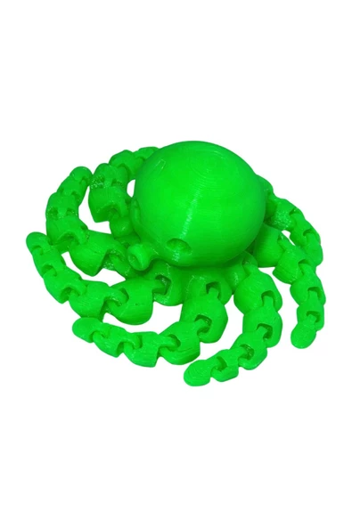 3 Boyutlu Hareketli Ahtapot Oyuncak & Masa Dekoru - Neon Yeşil - Resim 7