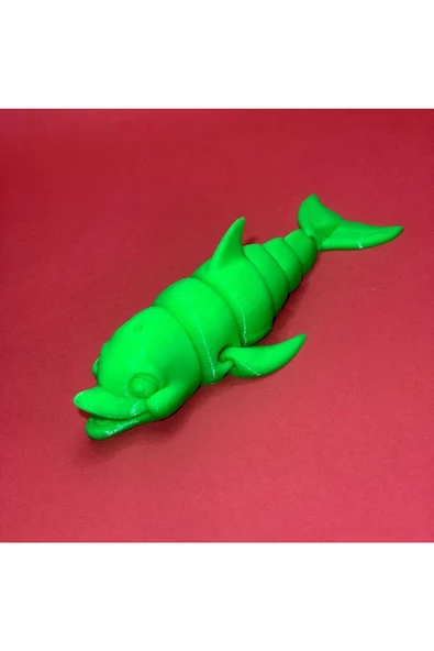 3D Hareketli Gülen Yunus Figürlü Oyuncak -Neon Yeşili - Resim 5