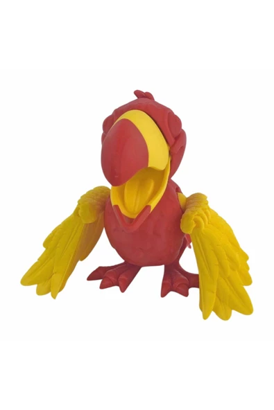 3D Hareketli Tukan Kuşu Figürlü Oyuncak - Sarı/Kırmızı - Resim 4