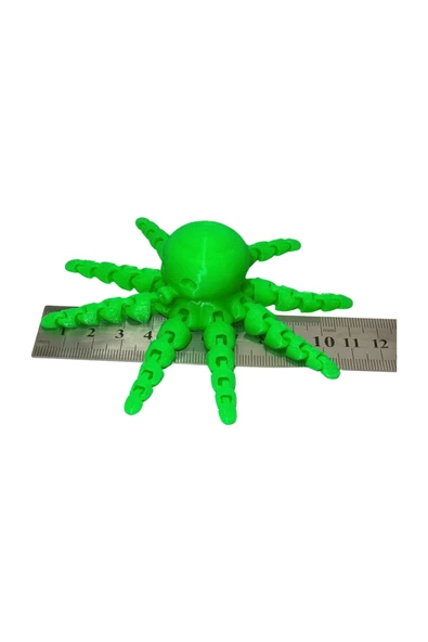 3 Boyutlu Hareketli Ahtapot Oyuncak & Masa Dekoru - Neon Yeşil - Resim 5