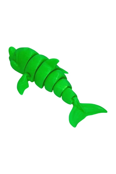 3D Hareketli Gülen Yunus Figürlü Oyuncak -Neon Yeşili - Resim 7