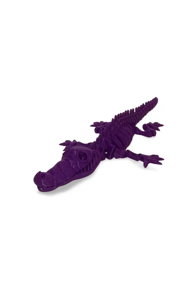 3D Hareketli İskelet Timsah Figürlü Oyuncak - Mor - Resim 4