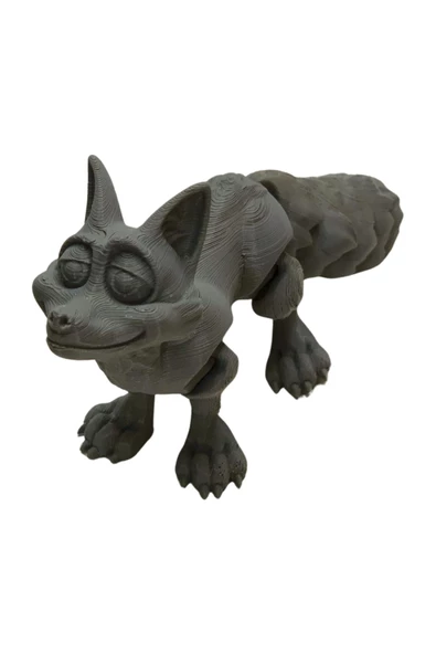 3D Hareketli Tilki Oyuncak - Gri - Resim 2