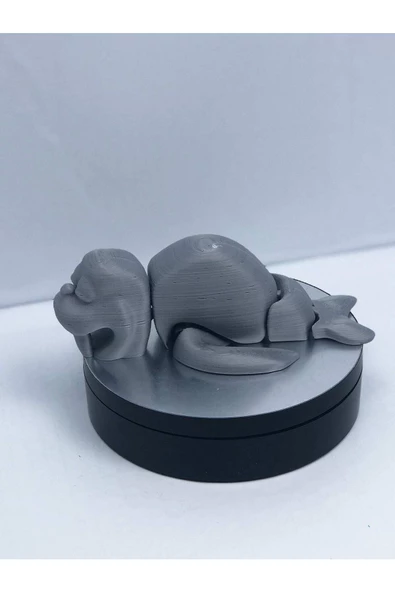 3d Hareketli Deniz Aygırı / Mors Figürlü Oyuncak - Gri - Resim 3