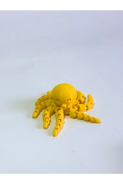 3 Boyutlu Hareketli Ahtapot Oyuncak & Masa Dekoru - Sarı - Resim 4