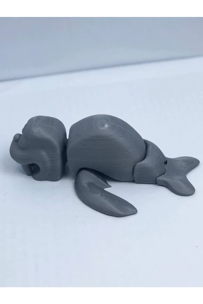 3d Hareketli Deniz Aygırı / Mors Figürlü Oyuncak - Gri - Resim 2