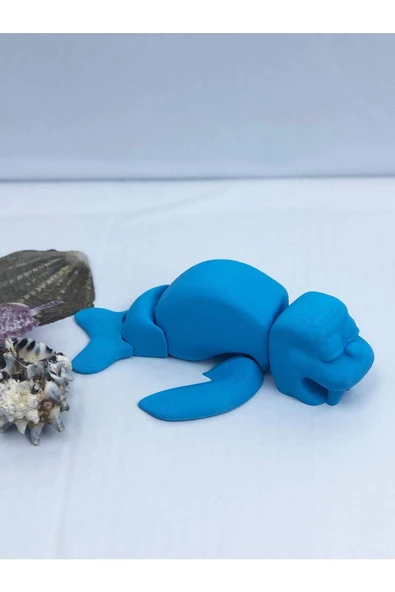 3d Hareketli Deniz Aygırı / Mors Figürlü Oyuncak - Mavi - 6