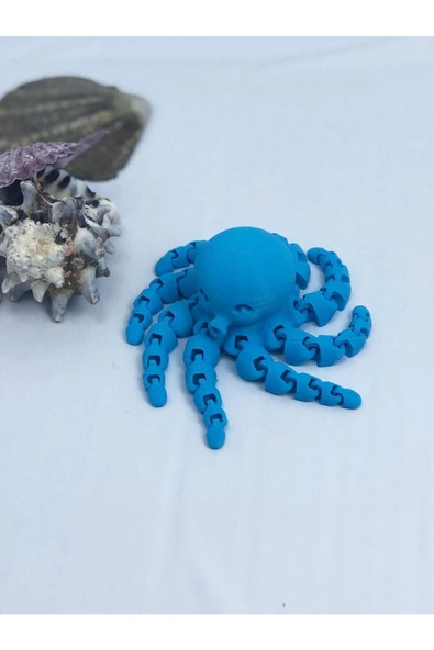 3 Boyutlu Hareketli Ahtapot Oyuncak & Masa Dekoru -mavi - Resim 3