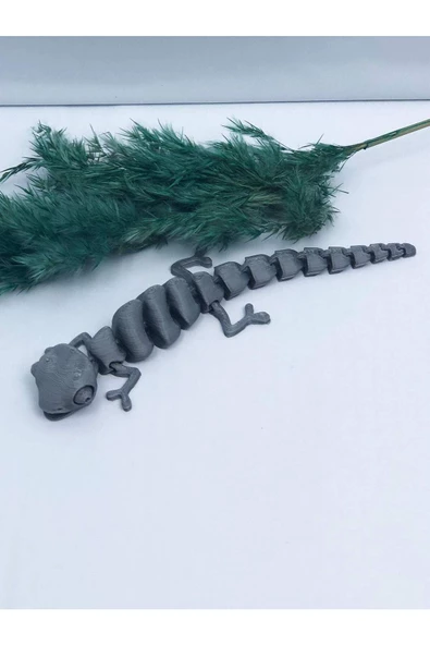 3d Hareketli Bukalemun Figürlü Oyuncak - Gri - Resim 7