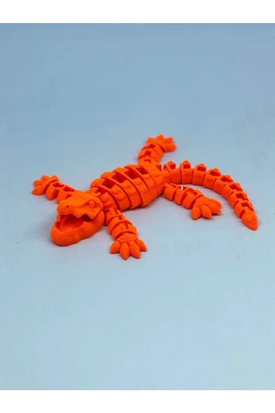 3d Hareketli Timsah Figürlü Oyuncak & Masa Dekoru - Turuncu ürün görseli 1