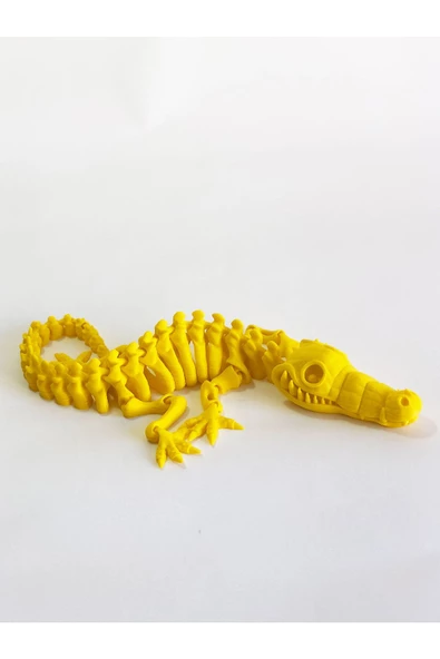 3d Hareketli Iskelet Timsah Figürlü Oyuncak - Sarı - 2