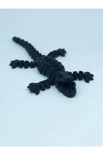 3d Hareketli Timsah Figürlü Oyuncak & Masa Dekoru - Siyah ürün görseli 1