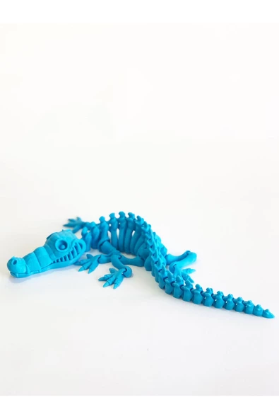3d Hareketli Iskelet Timsah Figürlü Oyuncak - Mavi - Resim 2