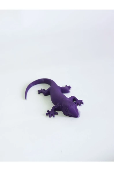 3d Kertenkele Gecko Figürlü Model Oyuncak - Mor - Resim 4
