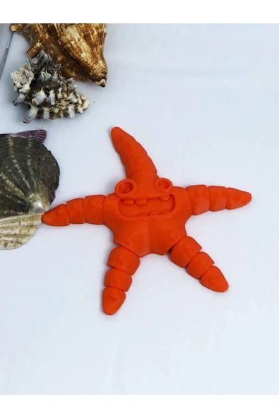 3d Hareketli Oyuncak Deniz Yıldızı - Koyu Turuncu - Resim 4