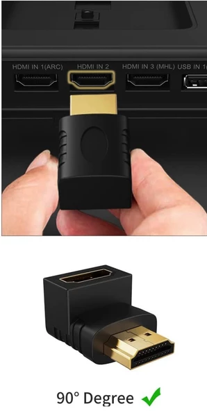 POWERMASTER 90 DERECE  HDMI DİŞİ ERKEK ARA L HDMI ÇEVİRİCİ ADAPTÖR - 5