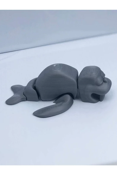 3d Hareketli Deniz Aygırı / Mors Figürlü Oyuncak - Gri - Resim 4
