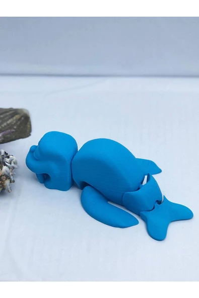 3d Hareketli Deniz Aygırı / Mors Figürlü Oyuncak - Mavi - 7