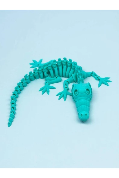 3d Hareketli Iskelet Timsah Figürlü Oyuncak - Turkuaz - Resim 2