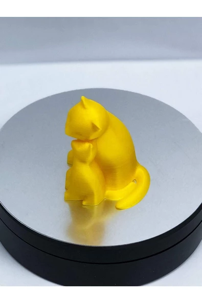 3d Anne Ve Yavru Kedi Figürlü Biblo / Oyuncak - 2