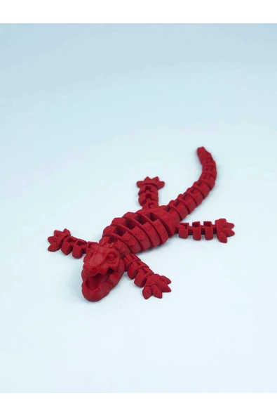 3d Hareketli Timsah Figürlü Oyuncak & Masa Dekoru - Kırmızı - Resim 3