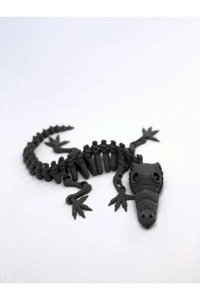 3D Hareketli İskelet Timsah Figürlü Oyuncak - Gri - 5