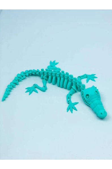 3d Hareketli Iskelet Timsah Figürlü Oyuncak - Turkuaz - Resim 4