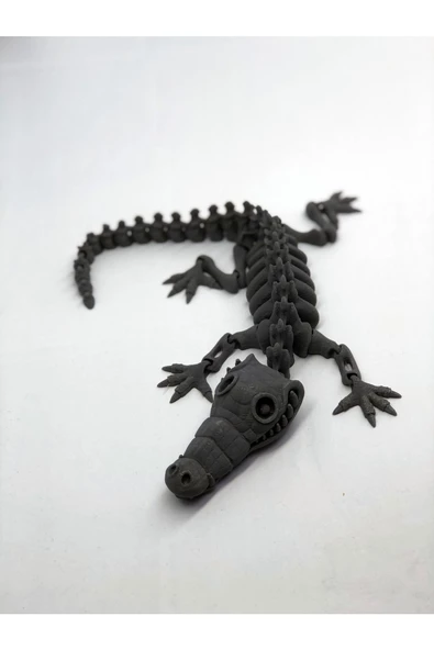 3D Hareketli İskelet Timsah Figürlü Oyuncak - Gri - 6