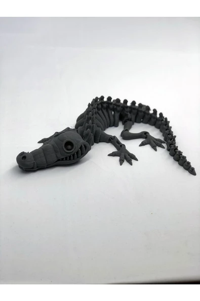 3D Hareketli İskelet Timsah Figürlü Oyuncak - Gri - 2