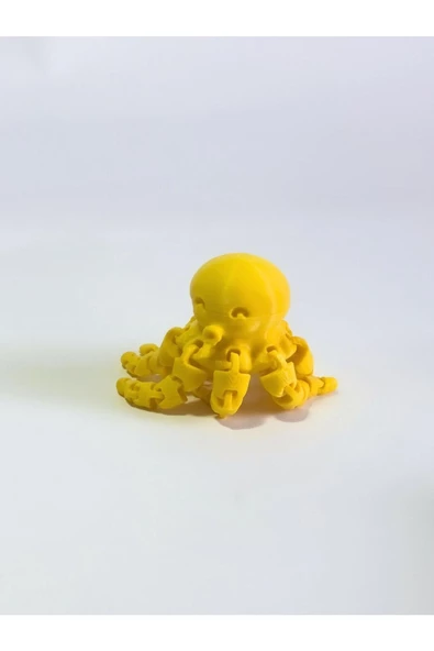 3 Boyutlu Hareketli Ahtapot Oyuncak & Masa Dekoru - Sarı - Resim 3