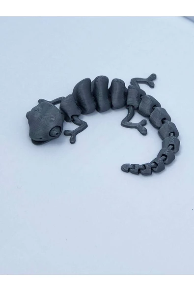 3d Hareketli Bukalemun Figürlü Oyuncak - Gri - Resim 5