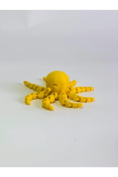 3 Boyutlu Hareketli Ahtapot Oyuncak & Masa Dekoru - Sarı - Resim 5
