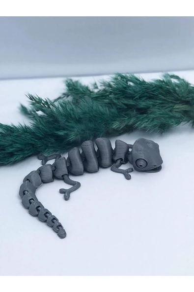 3d Hareketli Bukalemun Figürlü Oyuncak - Gri ürün görseli 1