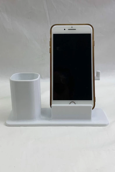 Masaüstü Kalemlik Ve Telefon Standı - Beyaz - 2