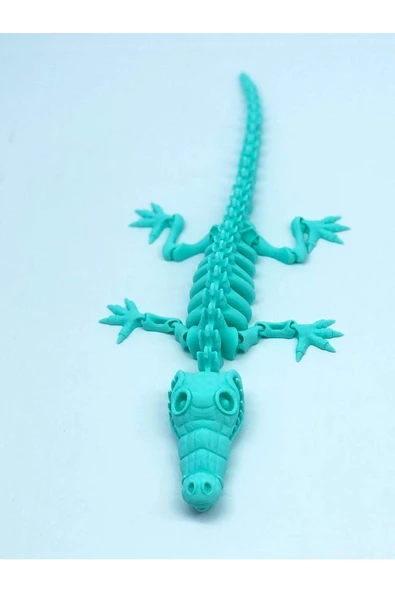 3d Hareketli Iskelet Timsah Figürlü Oyuncak - Turkuaz - Resim 3