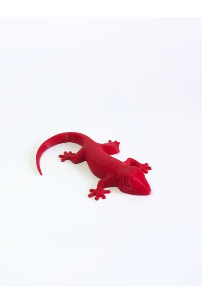 3d Kertenkele Gecko Figürlü Model Oyuncak - Kırmızı