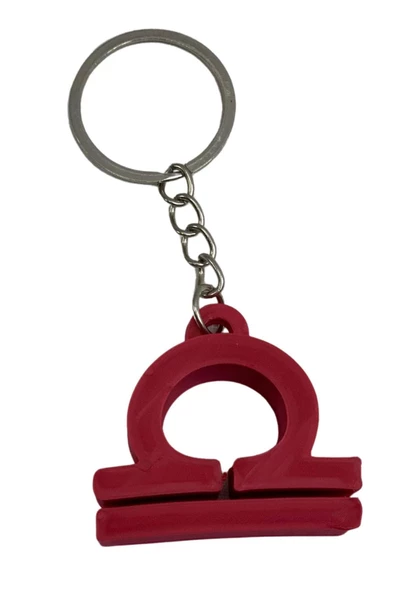 Terazi Burcu Anahtarlık Kırmızı ürün görseli 1